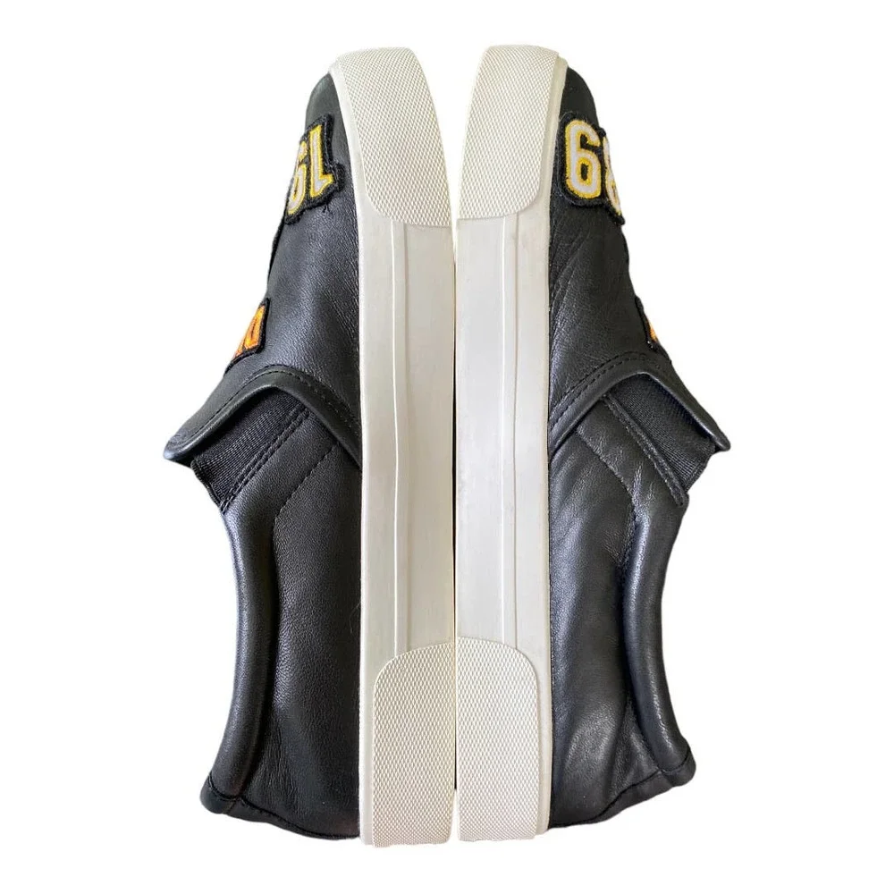 DKNY Baylee Black Leather Patchwork Slip On Sneaker Wm Sz 7 - Picture 3 of 10